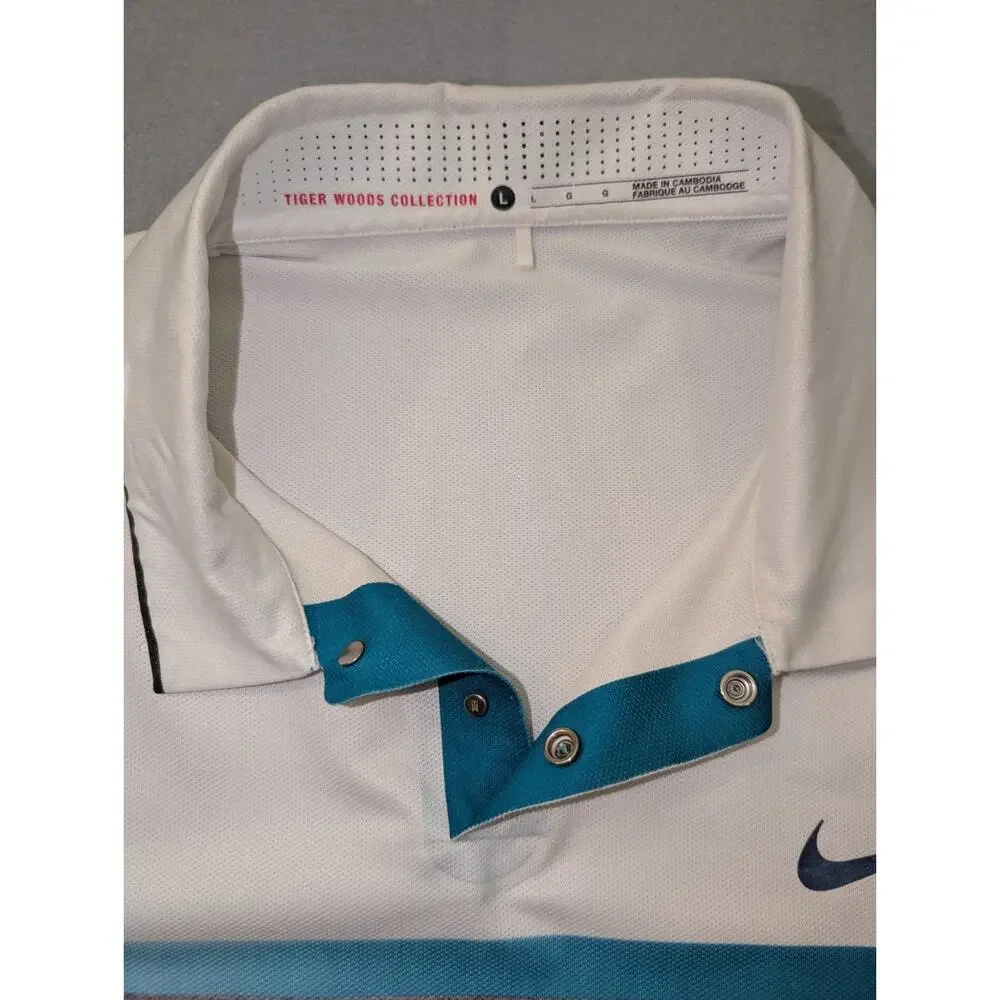 Nike Tiger Woods Collection Polo Shirt Mens L Gray Designer Performance Golf - Picture 4 of 6